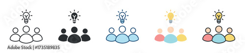 Brainstorming Icon Set Multiple Style Collection