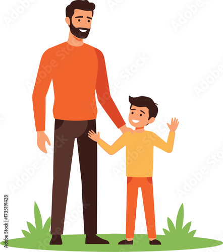 Heartwarming moment between father and son, perfect for family blogs, parenting guides, or heartwarming social media posts about family values