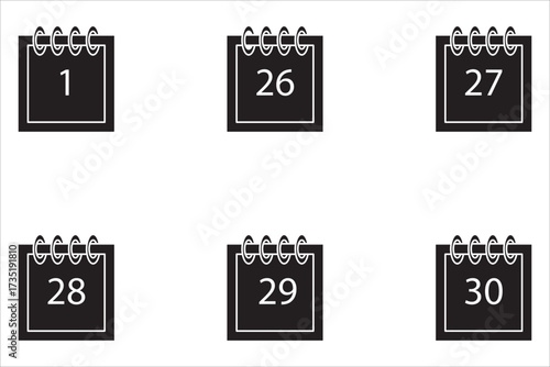 Calendar vector, icon set, Desktop calendar isolated on white background, Calendar icon.