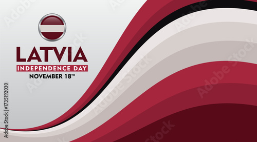 Latvia independence day. November 18th Celebration. Suitable for Poster, Banner, Advertising, Greeting Card or Print Design Element