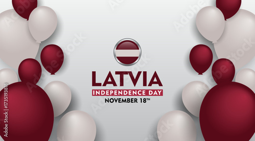 Latvia independence day. November 18th Celebration. Suitable for Poster, Banner, Advertising, Greeting Card or Print Design Element