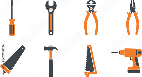 Handyman tools vector illustration for diy and home repair editable