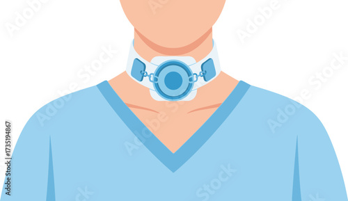 Cervical collar neck brace medical support device illustration editable