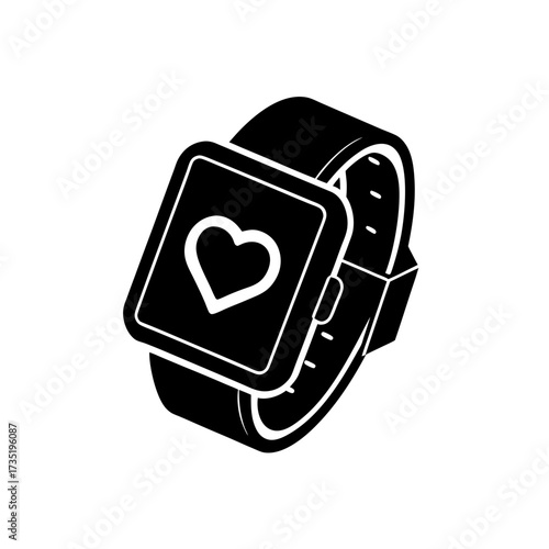 medical wearables watch heart icon 