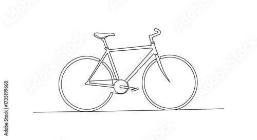 Simple bicycle line art illustration for creative minimalist design projects or artistic expressions