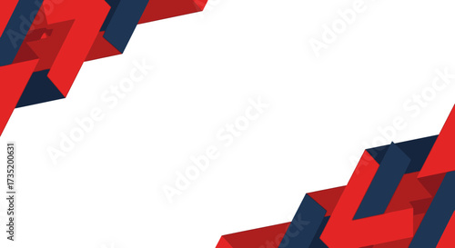 Abstract geometric background with red and blue polygons creating dynamic frames