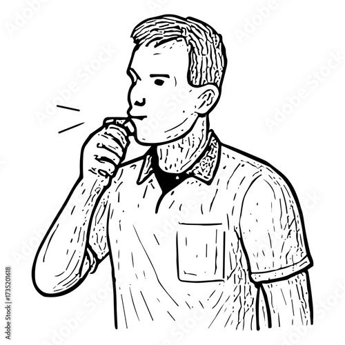 Referee Blowing Whistle
