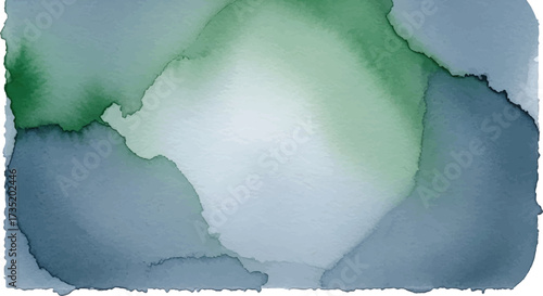 Moody Blue and Green Abstract Watercolor Ink Wash Background