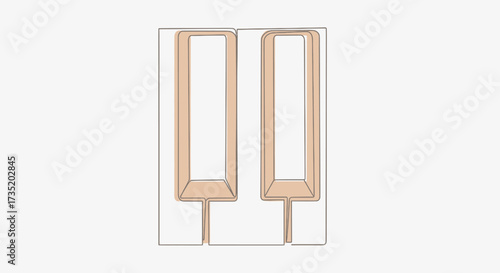 Minimalist illustration of two USB connector, perfect for tech blogs and digital design projects