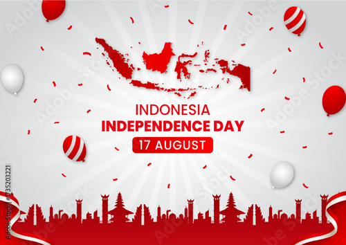 Gradient background for indonesia independence day celebration