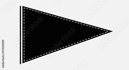 Pennant Banner with Stitched Border Isolated on White Background Display Element