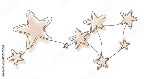 Minimalist Line Art Illustration Featuring a Celestial Star Constellation Pattern Graphic