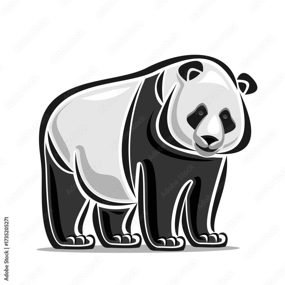 Naklejka premium Vector illustration of Giant Panda Bear