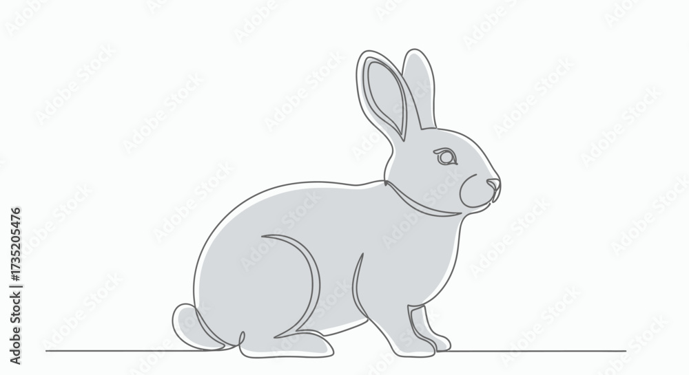 Obraz premium Elegant continuous line drawing of a rabbit graceful simplicity minimalist art style design
