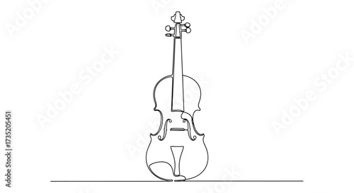 Elegant Continuous Line Drawing of a Violin for Creative Musical Projects