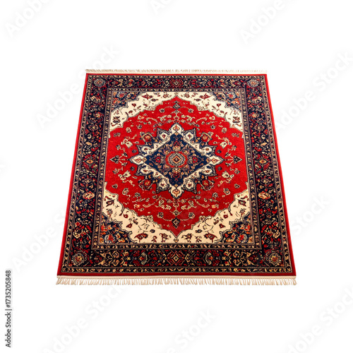 Wallpaper Mural Antique Persian oriental carpet with traditional red vintage design pattern isolated on white Torontodigital.ca