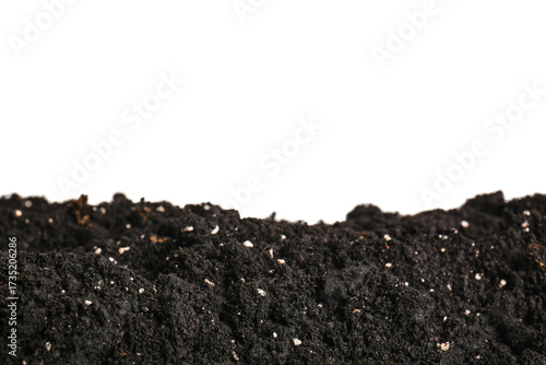 Black soil isolated on whit...