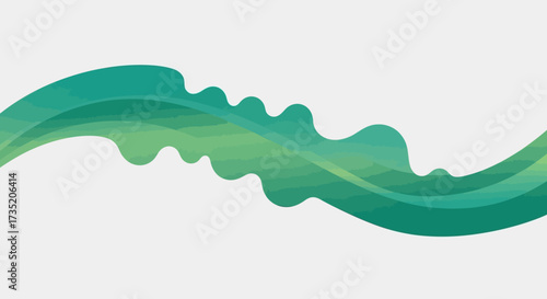 Abstract wavy green gradient background design showcasing smooth transitions and fluid movement