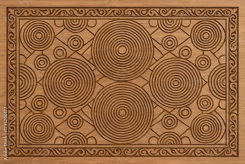 Laser Engraved Wood Patterns with Ornate Frame – Horizontal
