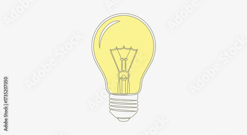Stylized light bulb illustration against a clean white backdrop emphasizing creative concept