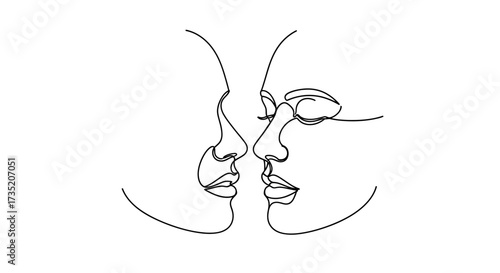 Minimalist line art depicting a couple in love, embracing intimacy and connection
