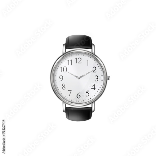A classic wristwatch on a white background