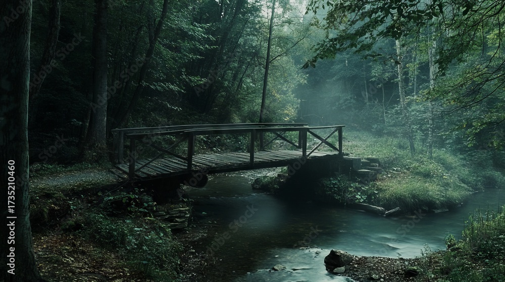 custom made wallpaper toronto digitalWooden Bridge in Deep Forest