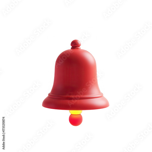 The eye-catching composition showcases a vibrant red bell, centrally positioned against a stark black backdrop, radiating a warm glow at its center, creating a visually striking and appealing image.
