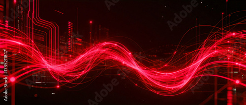 Glowing blue digital network in dark space, symbolizing AI, data flow, internet, and futuristic tech.Generated by AI