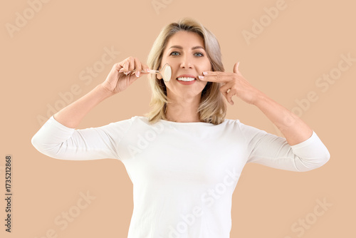 Beautiful woman with tool m...