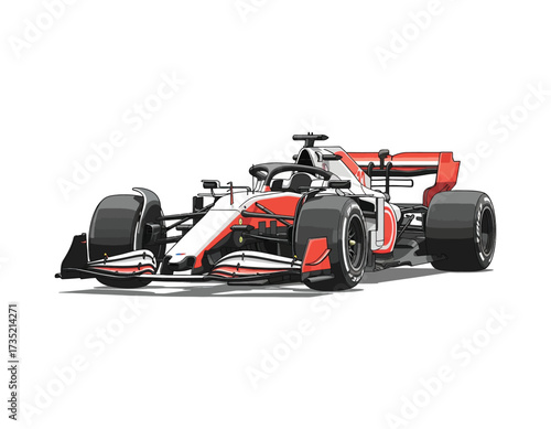 Sleek Racing Machine Vector Illustration Capturing Speed and Precision in Motion