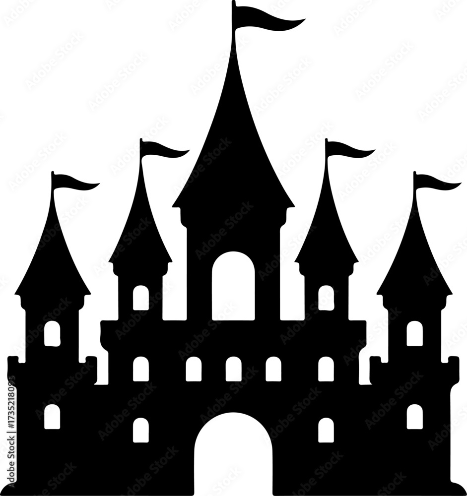 Fototapeta premium Gothic castle silhouette vector illustration