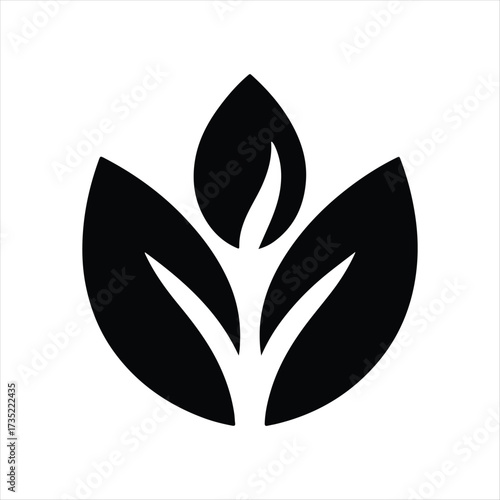 Healthy food vector silhouette line art logo design concept illustration