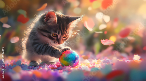 cat and ball