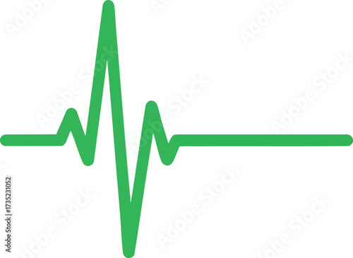 Green heartrate monitor line graph over a white backdrop