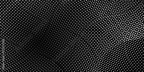 Vector seamless texture. Modern geometric background. Monochrome repeating pattern with curved wavy lines of dots.