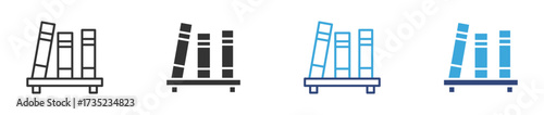 Bookshelf icon set, vector illustration , 