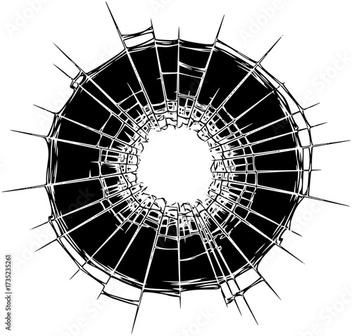 Shattered glass vector design, broken impact, shattered window, vulnerability