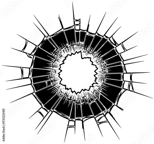 Dramatic shattered glass effect for designs, modern cracked surface texture