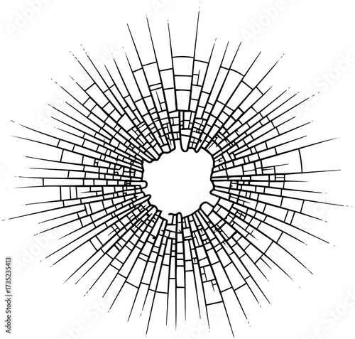 Cracked glass shatter design for creative destruction and breaking concepts