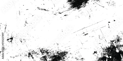 black and white rough vintage distress, Texture of old surface on background, blank white grunge ripped torn posters crumpled background.
