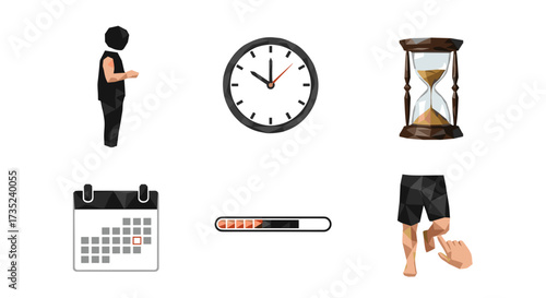 Illustration showing time management and scheduling related concepts
