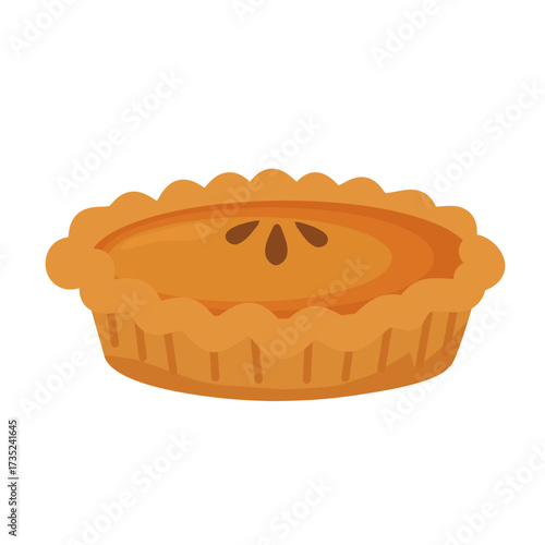 Delicious baked pie dessert with crust