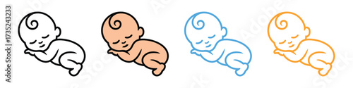 Baby icon vector. nursery decor or birth announcements, conveying innocence and tranquility for new parents symbol. vector illustration.