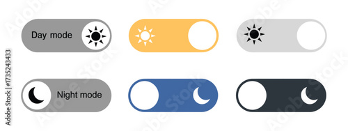 Day night mode icon vector. day and night mode toggle switches symbol. vector illustration.