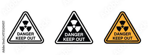 Danger keep out icon vector. workplace safety, conveying danger, risk, and warning symbol. vector illustration.