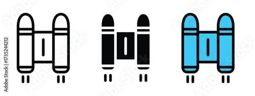 Jetpack icon vector. liftoff, perfect for gaming, sci fi, and technology symbol. vector illustration.