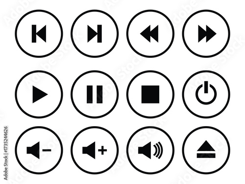 Multi media player button icon vector. enhance user experience with intuitive controls and navigation symbol. vector illustration.