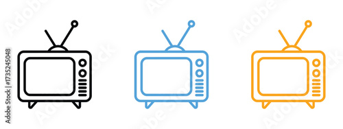 Television icon vector. media, entertainment, and vintage design symbol. vector illustration.
