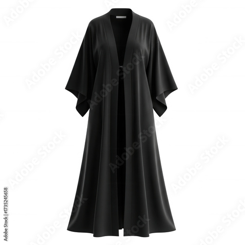 Flowing black garment isolated on a transparent background